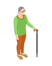 Isometric Elderly Woman