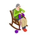 Isometric Elderly Woman