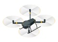 Isometric Electric wireless RC quadcopter drone with video and photo camera for aerial photography isolated on white Royalty Free Stock Photo