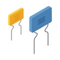 Isometric Electronic Components Royalty Free Stock Photo