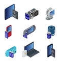 Isometric Electronic Gadgets Set