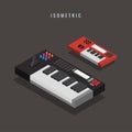 Isometric. electronic keyboard. Musical Equipment. 3D. vector il Royalty Free Stock Photo