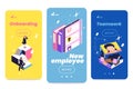 Isometric Employee Onboarding Banners