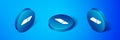 Isometric Eraser or rubber icon isolated on blue background. Blue circle button. Vector Illustration Royalty Free Stock Photo