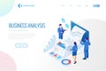 Isometric Expert team for Data Analysis, Business Statistic, Management, Consulting, Marketing. Landing page template Royalty Free Stock Photo