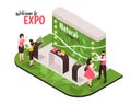 Isometric Expo Stand Composition Royalty Free Stock Photo