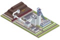 Isometric Factories or Industrial Plants, Heavy Industry. Coal Mining. Industrial Concept. Mine buildings.