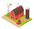 Isometric Farm Building Composition Royalty Free Stock Photo