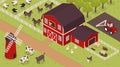 Isometric farm landscape