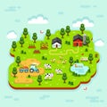 Isometric farm landscape Royalty Free Stock Photo