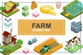 Isometric Farming Colorful Concept