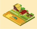 Isometric Farming Concept Royalty Free Stock Photo