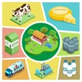 Isometric Farming Elements Composition