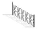 Isometric fence icon. Urban real estate boundary element. Spans fences of steel or iron materials. For gaming