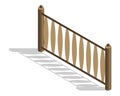 Isometric fence icon. Urban real estate boundary element. Spans fences of wooded and steel materials. For gaming