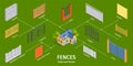 Isometric Fences Infographics