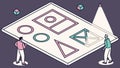 Isometric figures with geometric shapes, design planning vector design Generative AI Royalty Free Stock Photo