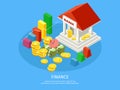 Isometric Financial Elements Concept