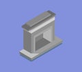 Isometric fireplace icon illustrated in vector on white background Royalty Free Stock Photo