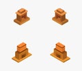 Isometric fireplace icon illustrated in vector on white background Royalty Free Stock Photo