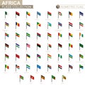 Isometric flag collection, countries of Africa