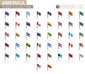 Isometric flag collection, countries of America