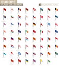 Isometric flag collection, countries of Europe