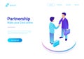 Isometric Flat Businessmen Deal shaking hands cont Royalty Free Stock Photo