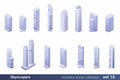 Isometric Flat 3D Architecture Building vector collection: Skyscraper Business centers and Hotels