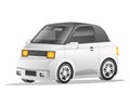 3d concept illustration of minimalistic electric car model character