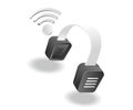 Isometric flat 3d concept illustration wifi signal headset