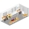 Isometric flat 3D concept interior of metro subway carriage. Royalty Free Stock Photo