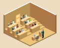 Isometric flat 3D concept interior university auditorium.