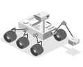 Isometric flat 3D isolated vector Rover standing on Mars Royalty Free Stock Photo
