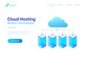 Isometric Flat Data Hosting Servers connected to C