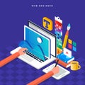 Isometric flat design concept web designer. Vector illustration.