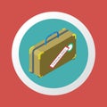 Isometric flat design traveling suitcase icon illustration