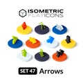 Isometric flat icons set 47