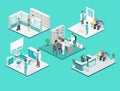 Isometric flat interior of hospital room Royalty Free Stock Photo