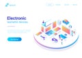 Isometric Flat ultraviolet: laptop computer monito