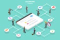 Algorithm change isometric flat vector conceptual illustration. Royalty Free Stock Photo