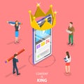 Isometric flat vector concept of content is king, copywriter. Royalty Free Stock Photo