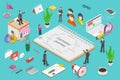 Customer journey map isometric flat vector concept.