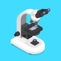 Isometric flat vector concept of a isolated microscope.