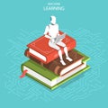 Machine learning isometric flat vector conceptual illustration. Royalty Free Stock Photo