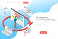 Isometric flat vector concept of retargeting marketing stragety.