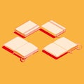 Isometric flat vector illustration of copybook notepad.