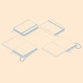 Isometric flat vector illustration of copybook notepad.