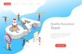 Isometric flat vector landing page template of QA, quality assurance. Royalty Free Stock Photo
