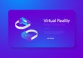Isometric flat VR helmet Virtual Reality glasses vector illustration concept